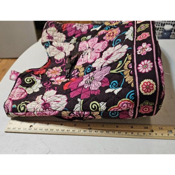 Vera Bradley Libby Purse Shoulder Tote Bag in Mod Floral Pink Brown 2007 Retired - Picture 11 of 12